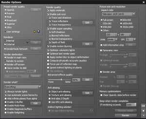 Vue Render Options Tab